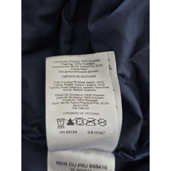 Columbia Coat Womens XL Long Puffer Hooded Down Jacket Navy Full Zip Winter - Picture 10 of 11